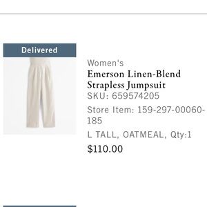 Abercrombie & Fitch Beige Strapless Jumpsuit